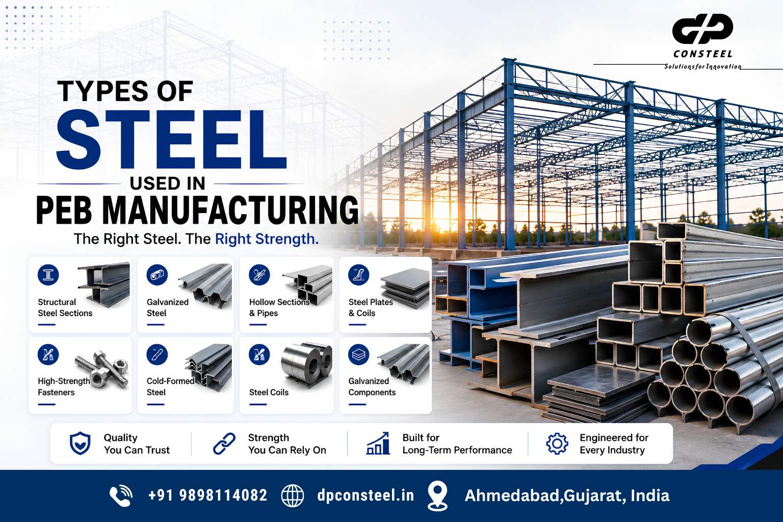Types of Steel Used in PEB Manufacturing